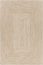 Cream Braided Faux Jute Outdoor Rug