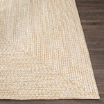 Cream Braided Faux Jute Outdoor Rug