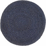 Gail Navy Jute Knitted Pouf