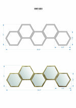 Gitagum Rustic Gold Honeycomb Mirror