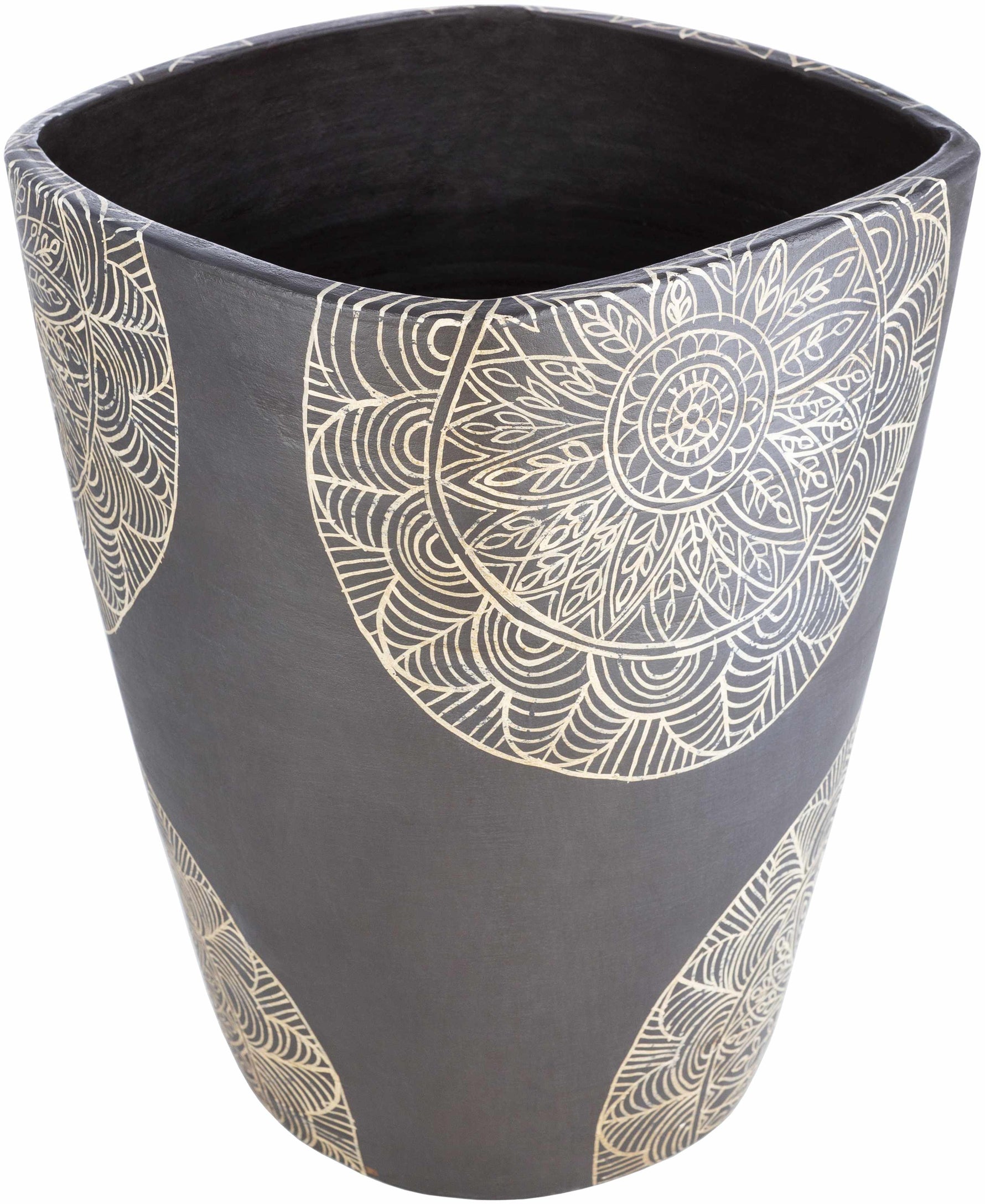 Hearst Terracotta Geometric Black Planter - Clearance