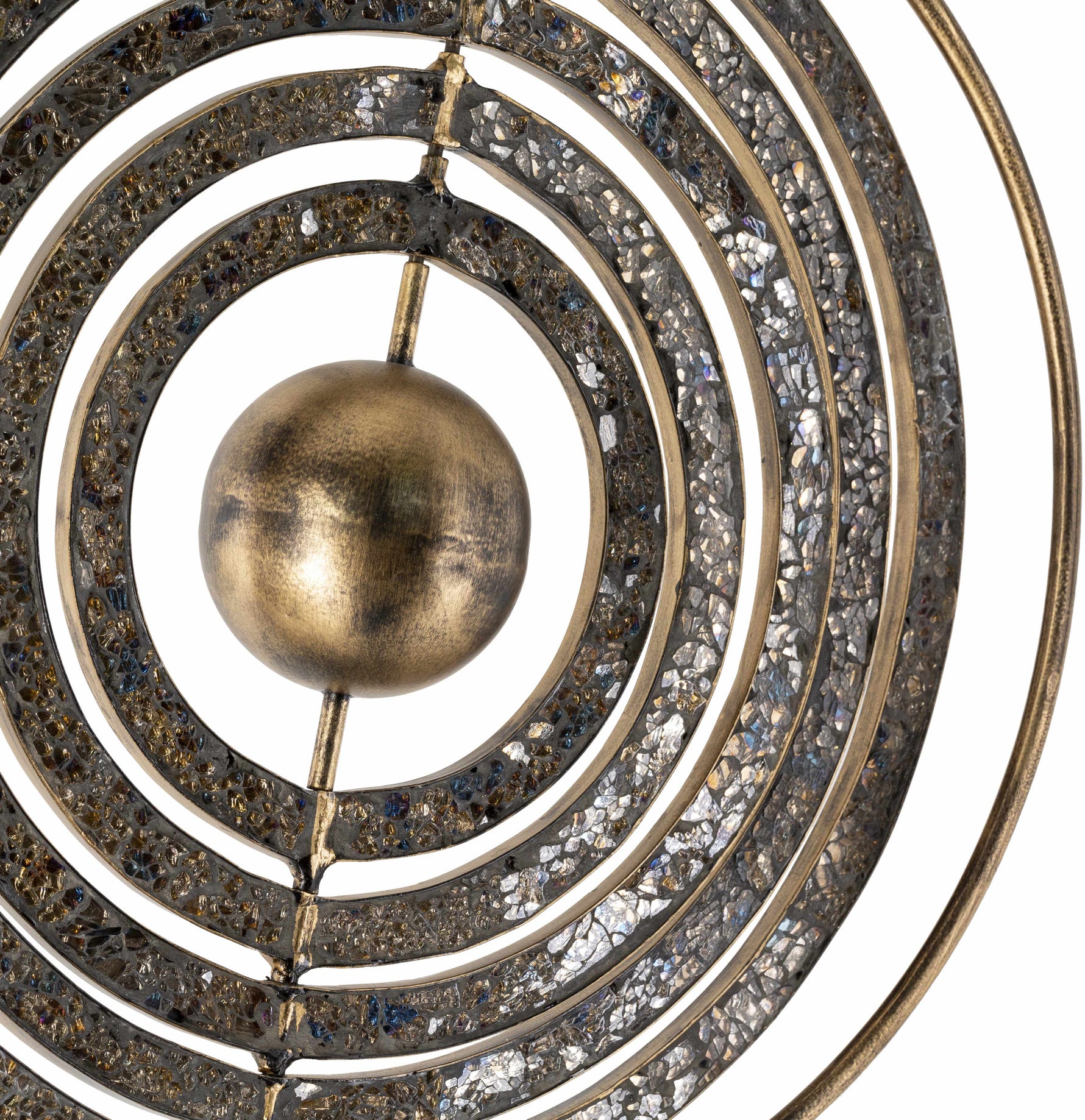 Linntown Antique Gold Circular Metal Sculpture - Clearance