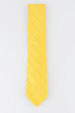 Perry Ellis Men's Burr Classic Geo Grid Tie Yellow Size Regular