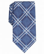 Perry Ellis Men's Denner Classic Plaid Tie Navy Size Regular