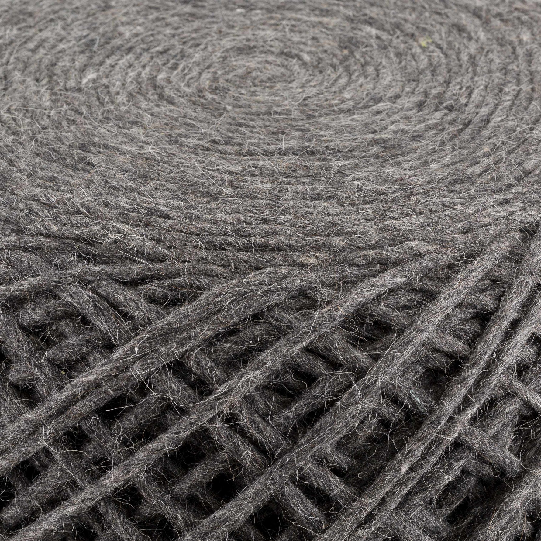 Moapa Charcoal Wool Pouf