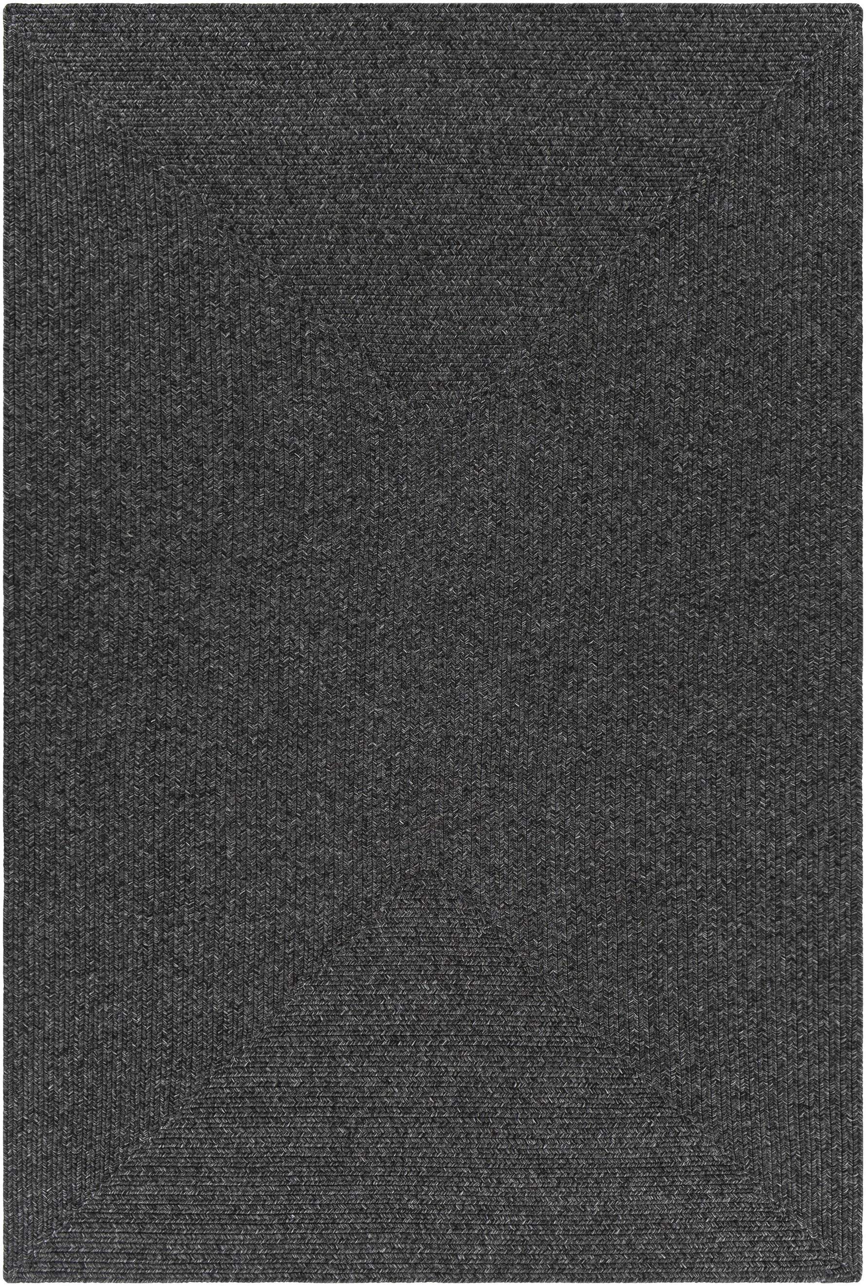 Black Braided Faux Jute Outdoor Rug