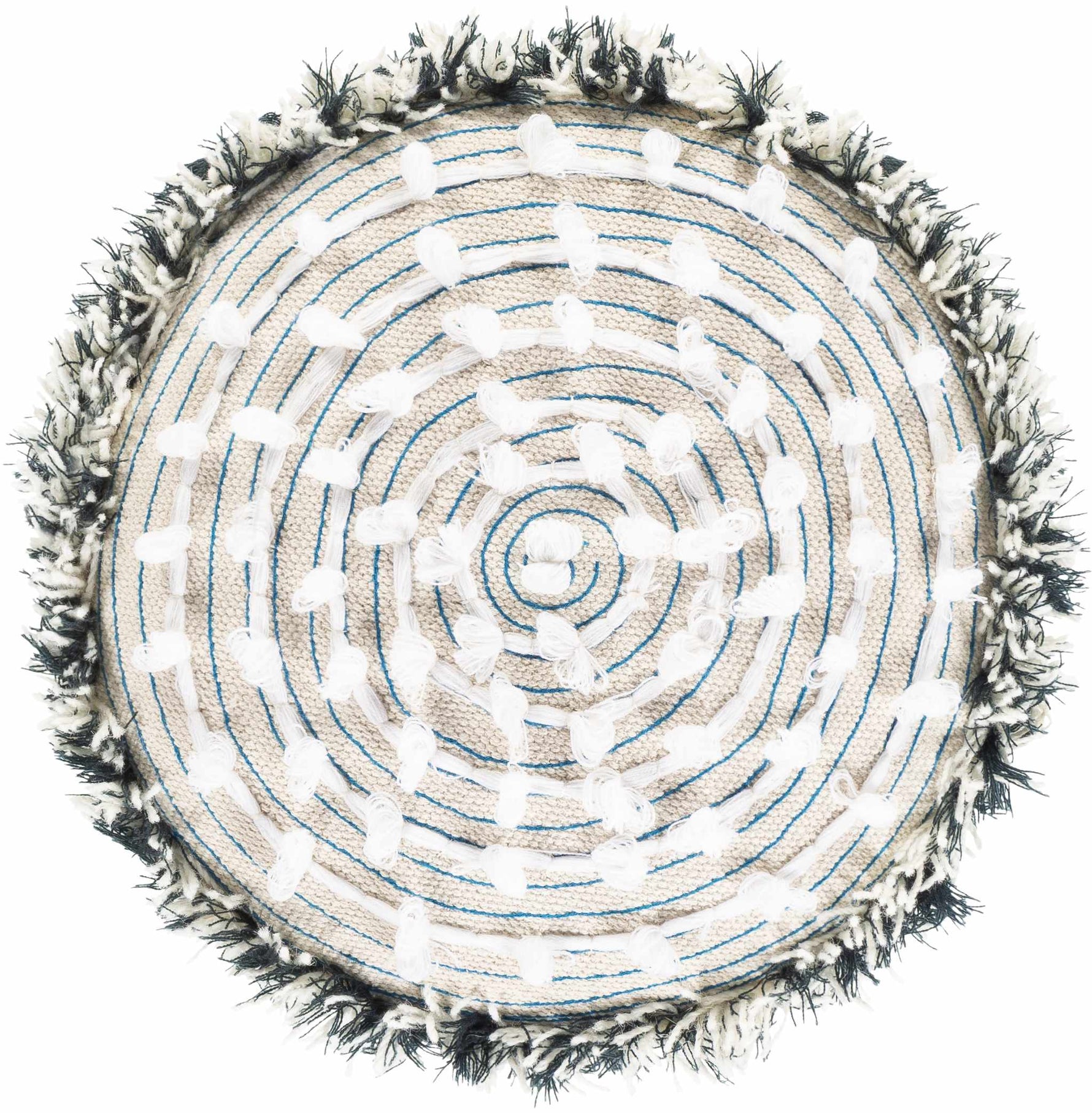 Matagami Beige Hand Woven Stool - Clearance