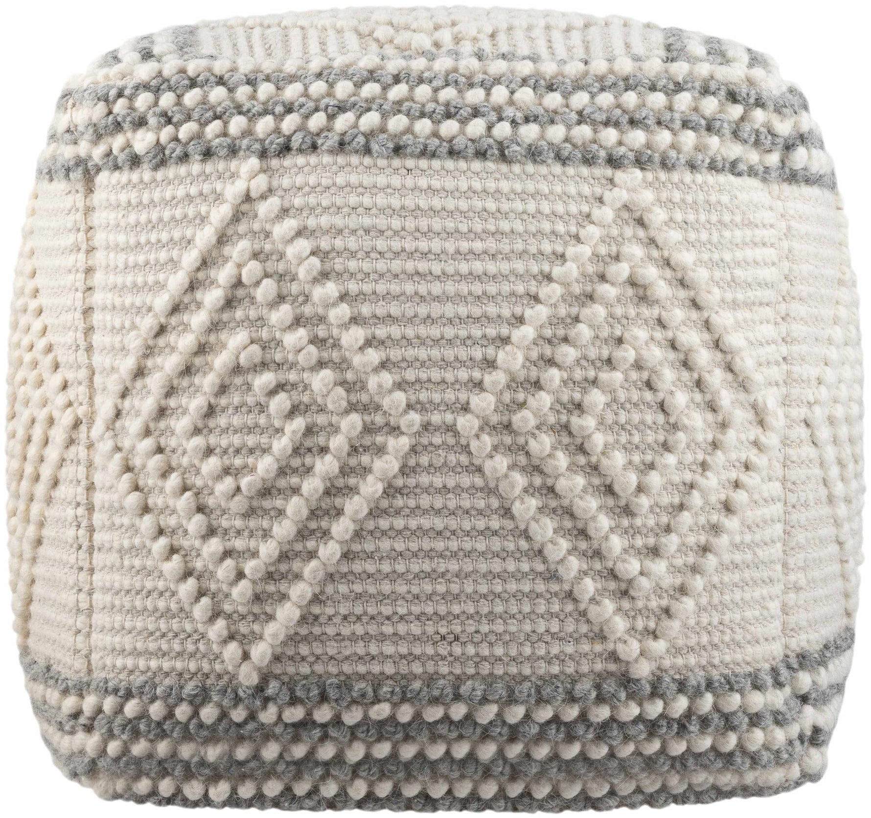 Murgon Cream W Wool Pouf