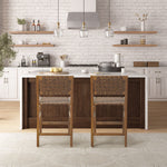 Nebuluxe Faux Leather Woven Counter Stool