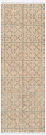 Rice Dusty Sage Fringed Jute Carpet