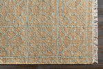 Rice Dusty Sage Fringed Jute Carpet