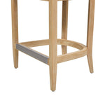 Pyrla 26" Upholstered Counter Stool with Curved Cane Back and Wood Legs