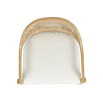 Pyrla 26" Upholstered Counter Stool with Curved Cane Back and Wood Legs