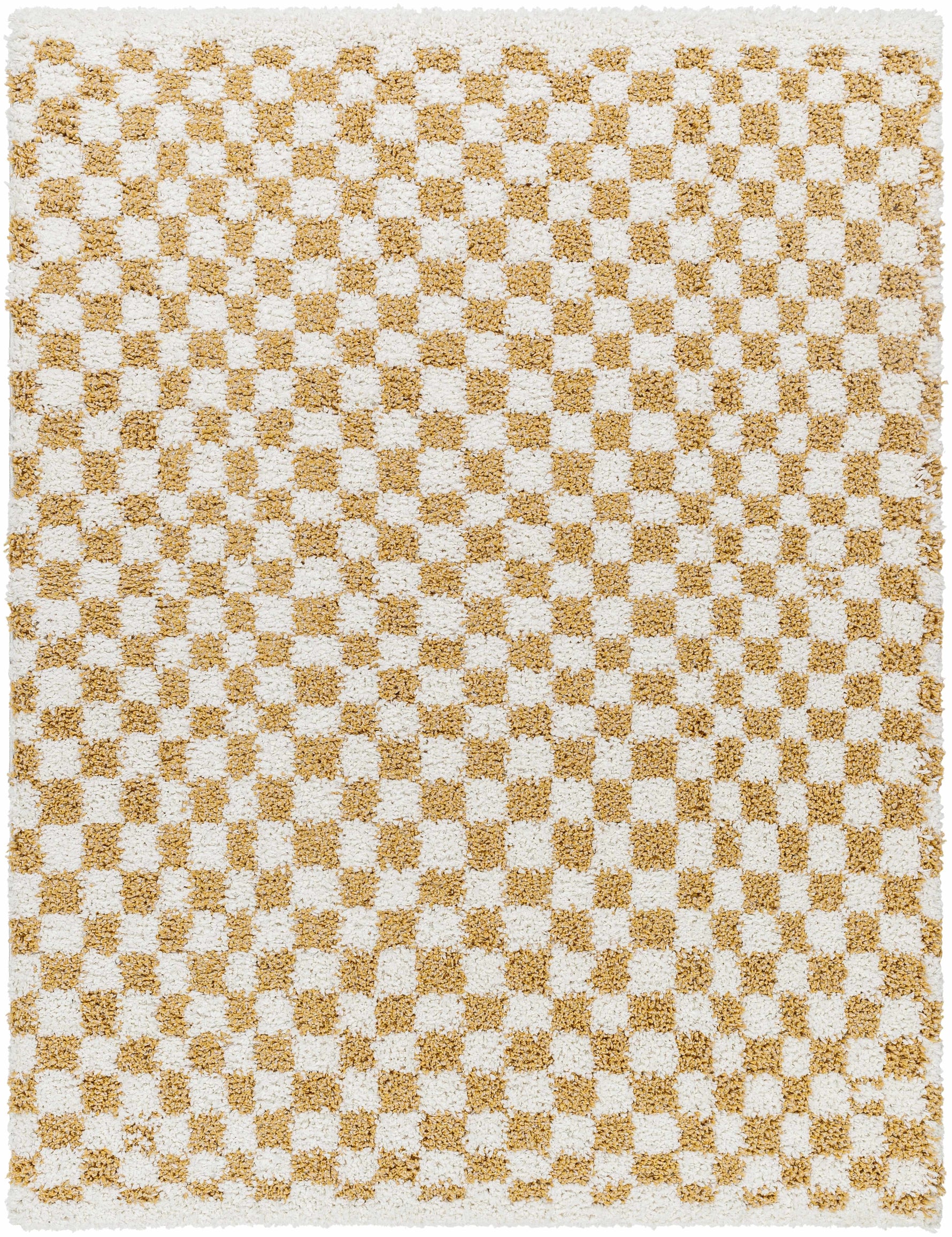 Kieu Mustard & Ivory Checkered Area Rug
