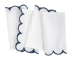 Navy Scalloped Edge Napkins - LongWave