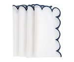 Navy Scalloped Edge Napkins - LongWave