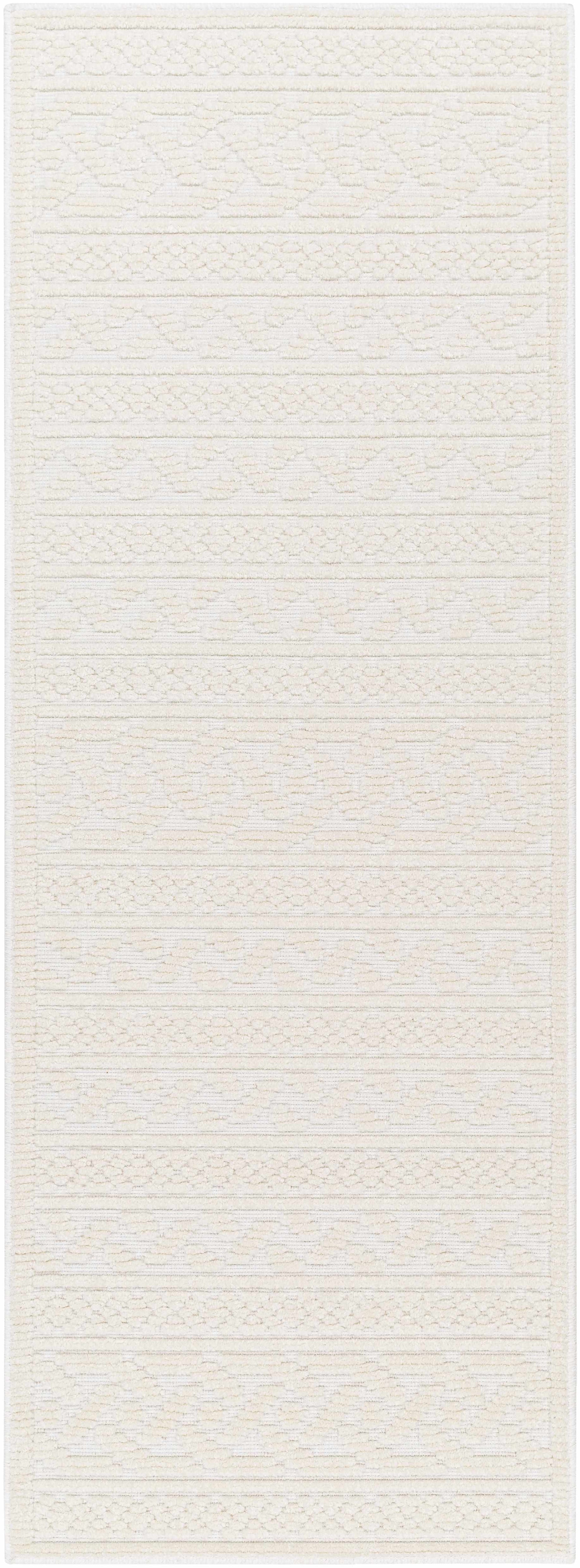 Fadey White 3D Washable Rug