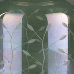 Stewartville Green Etched Glass Jar - Clearance