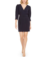 Marella Women's Belted Surplice Dress Navy Size 6