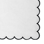Napkins Black and White - Closewave Scalloped Edge