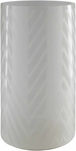 Ballajura White Chevron Pattern Glasas Stool - Clearance