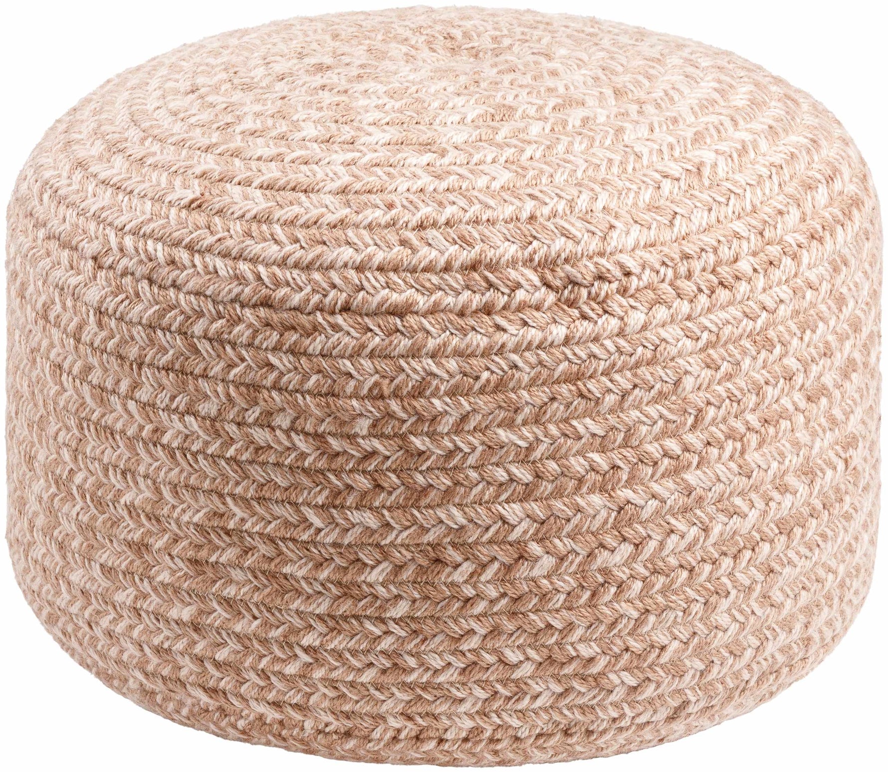 Tonanitla Natural Fiber Blush Knitted Outdoor Pouf
