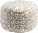 Tonanitla Natural Fiber Light Gray Knitted Outdoor Pouf