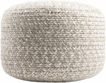 Tonanitla Natural Fiber Light Gray Knitted Outdoor Pouf