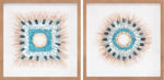 Yenice Natural Wood Geometric Wall Art Set Of Two - Clearance